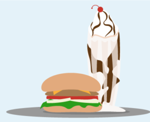 Hamburger and shake