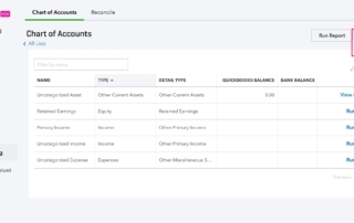 QBO Empty Chart of accounts