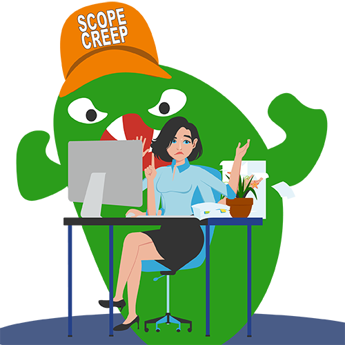 Scope Creep Monster about to attack Bookkeeper